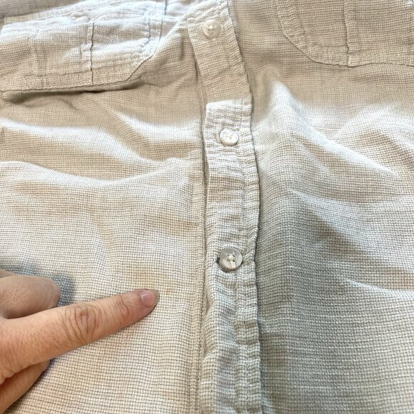 NAU Hemp Blend Gauze Lightweight Button Down Long Sleeve Shirt Men's Large - Picture 4 of 6